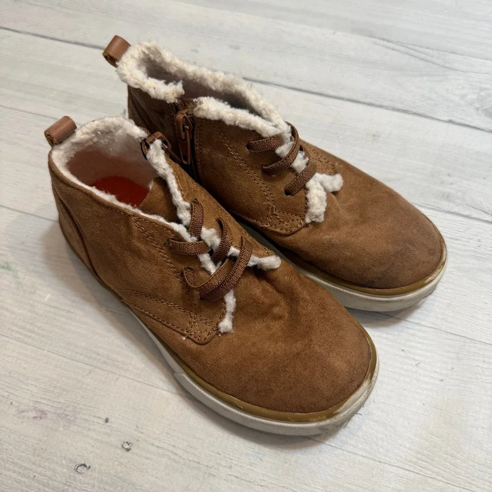 Sherpa lined brown boots little kids size 12